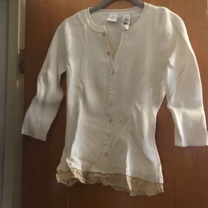 Cardigan with lace trim